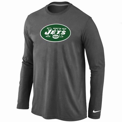 New York Jets Logo Long Sleeve T-Shirt D.Grey