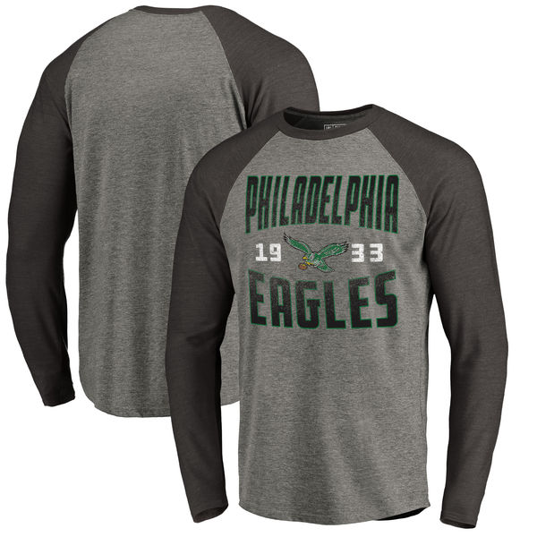 Philadelphia Eagles NFL Pro Line by Fanatics Branded Timeless Collection Antique Stack Long Sleeve T