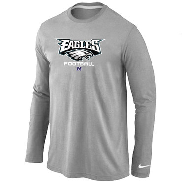Philadelphia Eagles Critical Victory Long Sleeve T-Shirt Grey - Click Image to Close