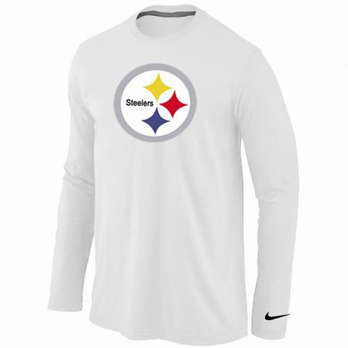 Pittsburgh Steelers Logo Long Sleeve T-Shirt WHITE