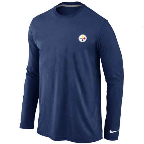 Pittsburgh Steelers Sideline Legend Authentic Logo Long Sleeve T-Shirt D.Blue - Click Image to Close