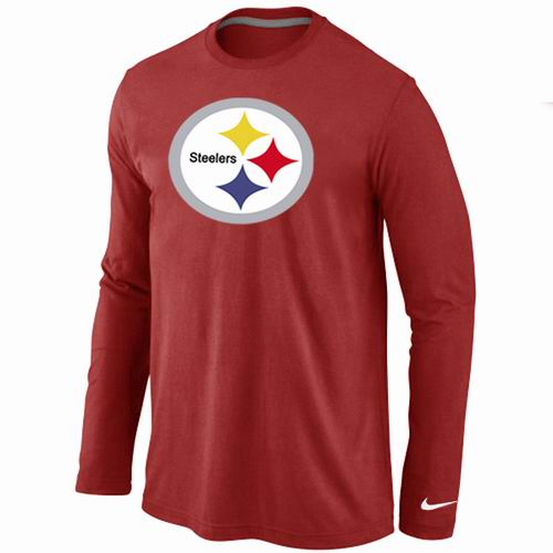 Pittsburgh Steelers Logo Long Sleeve T-Shirt RED