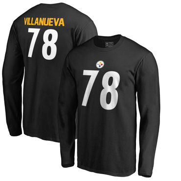 Pittsburgh Steelers 78 Alejandro Villanueva NFL Pro Line by Fanatics Branded Black Authentic Stack N - Click Image to Close