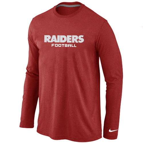 Oakland Raiders Authentic font Long Sleeve T-Shirt Red