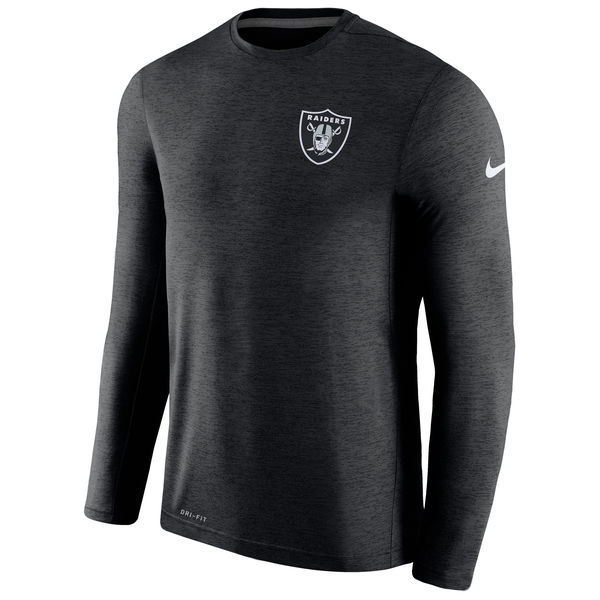 Oakland Raiders Black Coaches Long Sleeve Performance T-Shirt