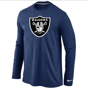 Oakland Raiders Logo Long Sleeve T-Shirt Dark Blue
