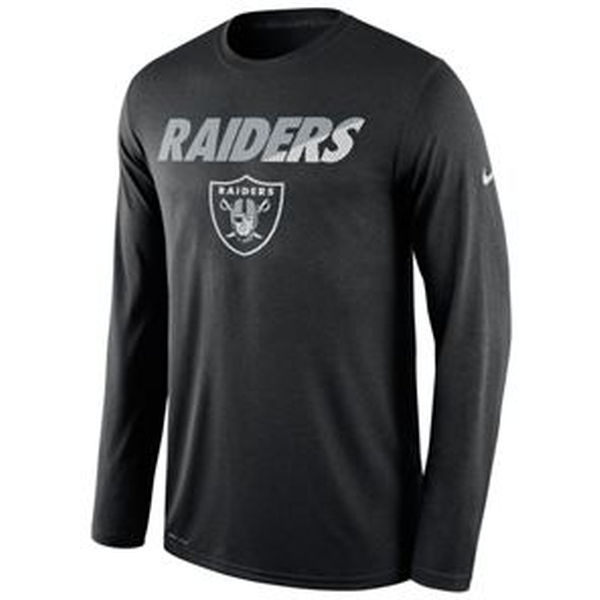 Raiders Black Team Logo Long Sleeve T Shirt