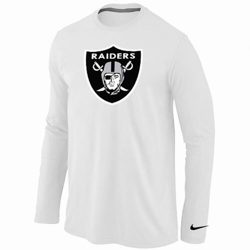 Oakland Raiders Logo Long Sleeve T-Shirt WHITE