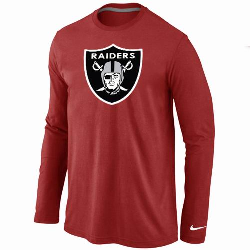 Oakland Raiders Logo Long Sleeve T-Shirt RED
