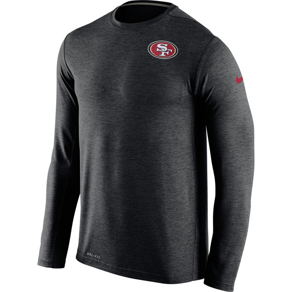 San Francisco 49ers Black Dri-Fit Touch Long Sleeve Performance T-Shirt - Click Image to Close