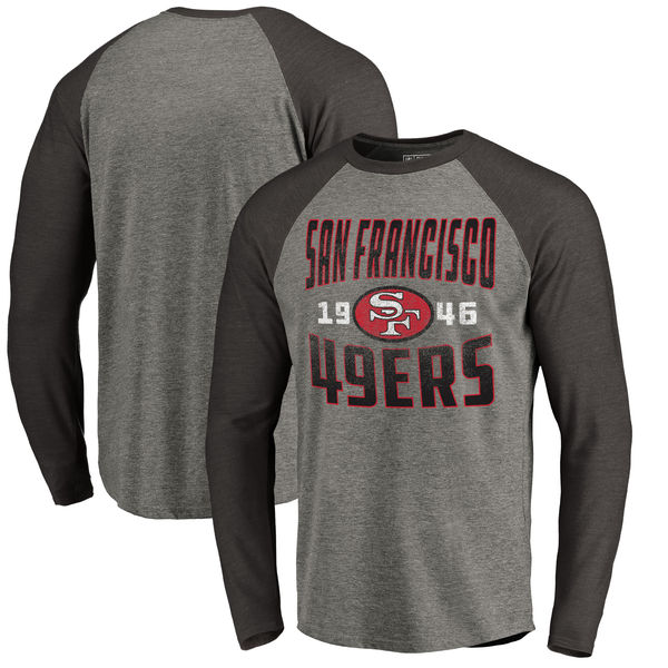 San Francisco 49ers NFL Pro Line by Fanatics Branded Timeless Collection Antique Stack Long Sleeve T
