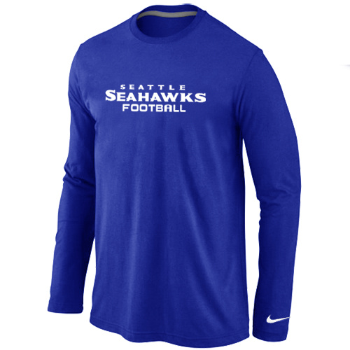 Seattle Seahawks Authentic font Long Sleeve T-Shirt blue