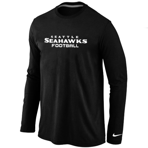 Seattle Seahawks Authentic font Long Sleeve T-Shirt Black