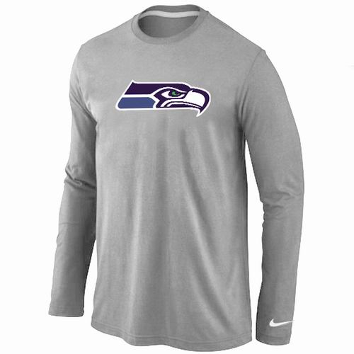 Seattle Seahawks Logo Long Sleeve T-Shirt Grey