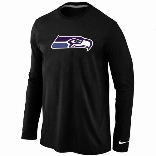 Seattle Seahawks Logo Long Sleeve T-Shirt black