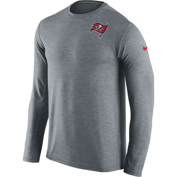 Tampa Bay Buccaneers Grey Dri-Fit Touch Long Sleeve Performance T-Shirt