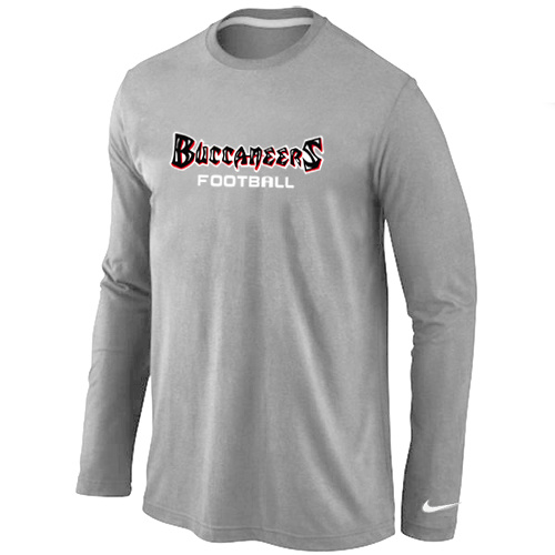 Tampa Bay Buccaneers font Long Sleeve T-Shirt Grey