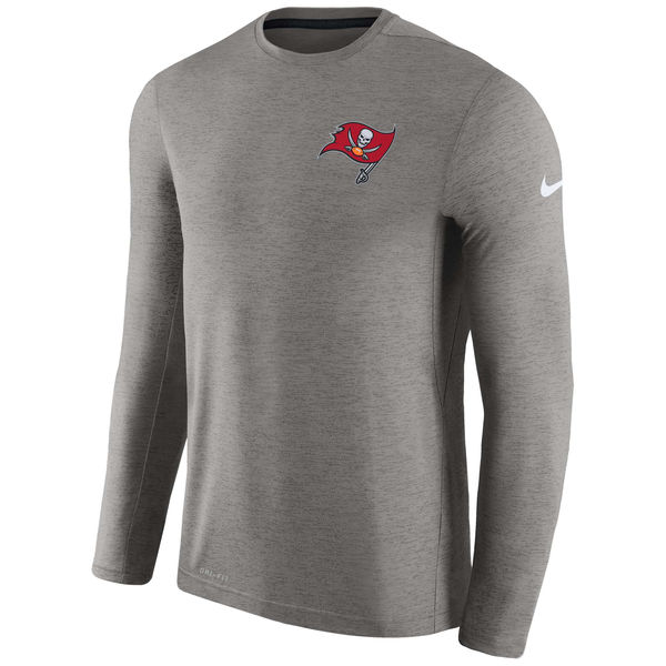 Tampa Bay Buccaneers Charcoal Coaches Long Sleeve Performance T-Shirt - Click Image to Close