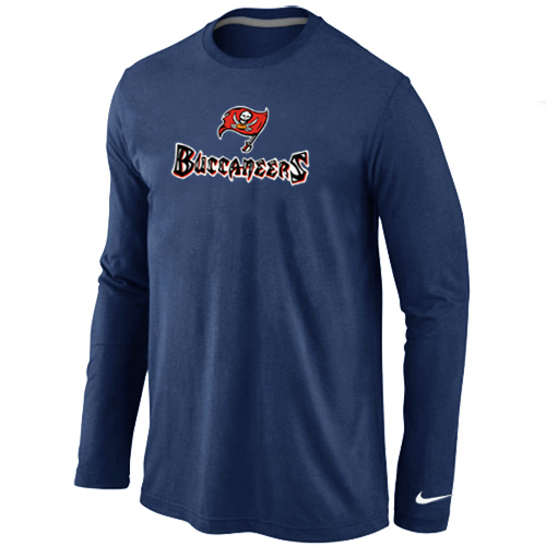 Tampa Bay Buccaneers Authentic Logo Long Sleeve T-Shirt D.Blue - Click Image to Close