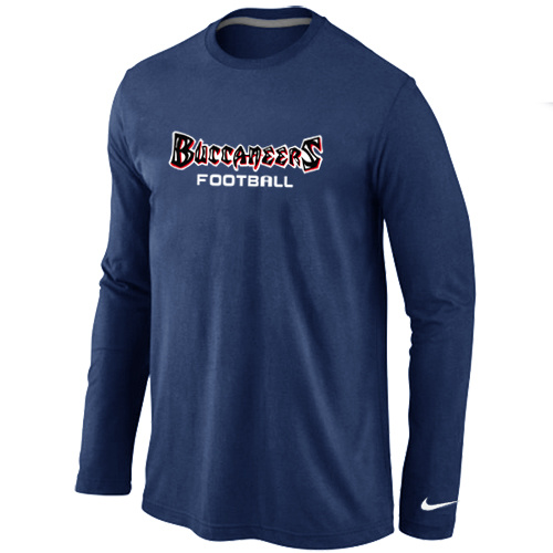 Tampa Bay Buccaneers font Long Sleeve T-Shirt D.Blue
