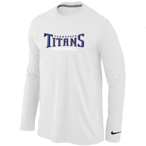 Tennessee Titans Authentic font Long Sleeve T-Shirt White