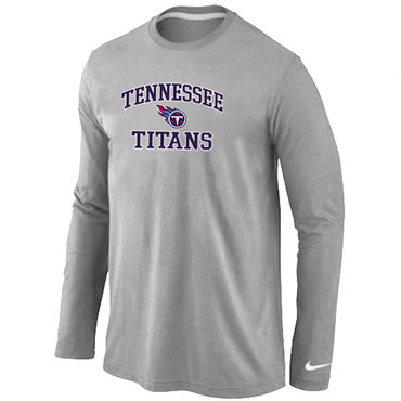 Tennessee Titans Heart & Soul Long Sleeve T-Shirt Grey - Click Image to Close