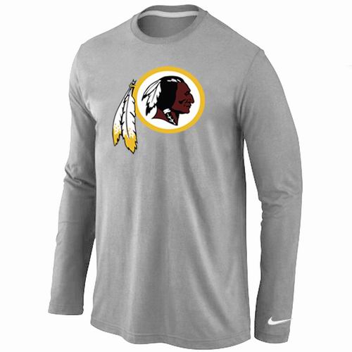 Washington Redskins Logo Long Sleeve T-Shirt Grey