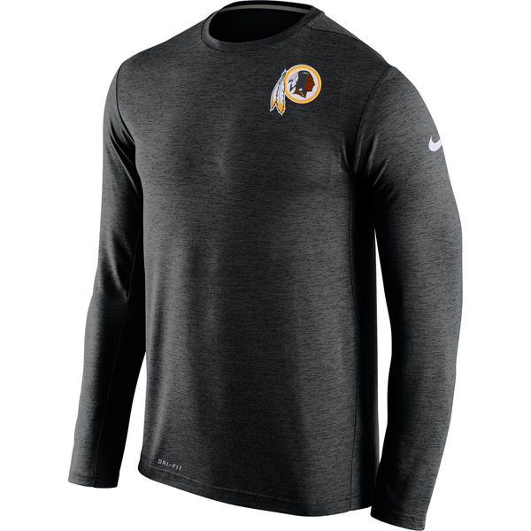 Washington Redskins Black Dri-Fit Touch Long Sleeve Performance T-Shirt