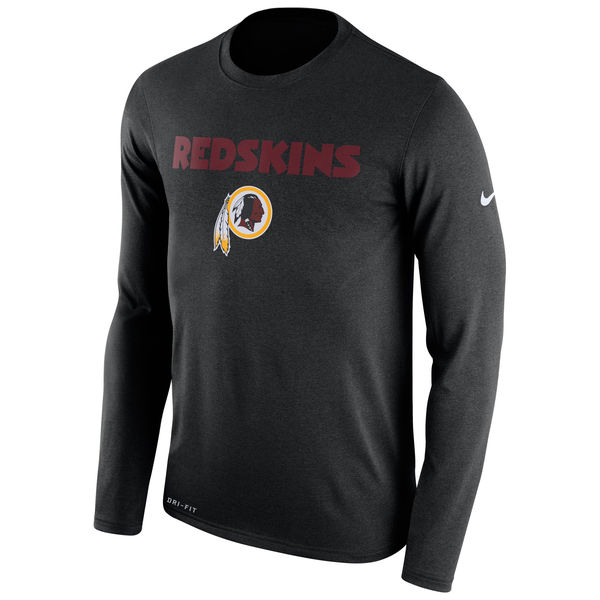 Washington Redskins Legend Essential Lock Up Long Sleeve Performance T-Shirt Black