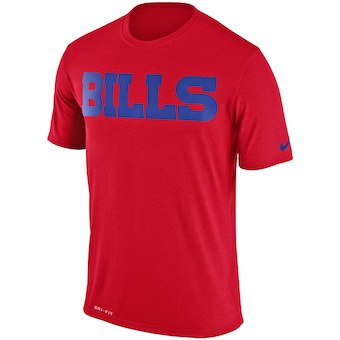 Buffalo Bills Red Legend Wordmark Essential 3 Performance T-Shirt