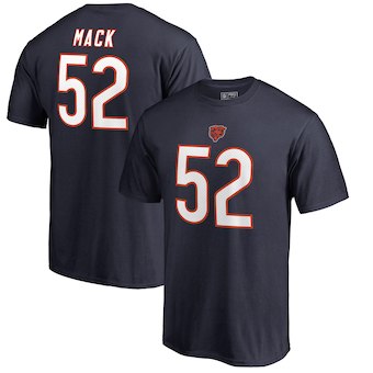 Chicago Bears 52 Khalil Mack Pro Line by Fanatics Branded Navy Authentic Stack Name & Number T-Shirt