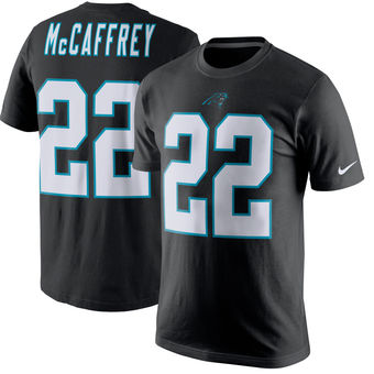 Carolina Panthers 22 Christian McCaffrey Black Player Pride Name & Number T-Shirt