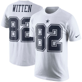 Dallas Cowboys 82 Jason Witten White Color Rush Player Pride Name & Number T-Shirt