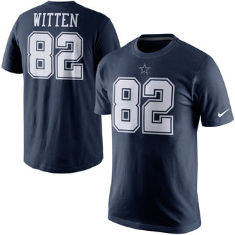 Dallas Cowboys 82 Jason Witten Navy Blue Player Name & Number T-Shirt