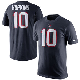 Houston Texans 10 DeAndre Hopkins Navy Player Pride Name & Number T-Shirt