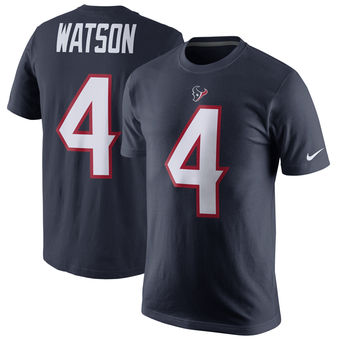 Houston Texans 4 Deshaun Watson Navy Player Pride Name & Number T-Shirt