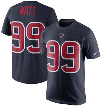 Houston Texans 99 J.J. Watt Navy Color Rush Player Pride Name & Number T-Shirt