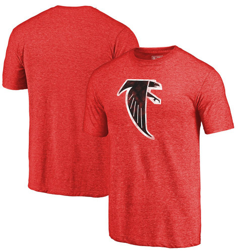 Atlanta Falcons Red Throwback Logo Tri-Blend Pro Line by T-Shirt