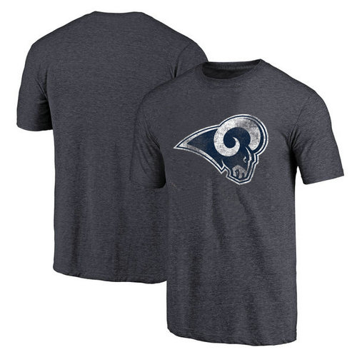 Los Angeles Rams Navy Throwback Logo Tri-Blend Pro Line by T-Shirt