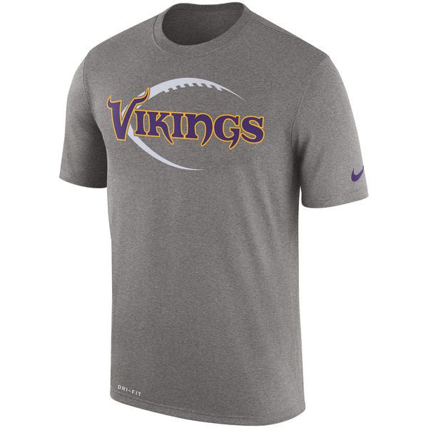 Minnesota Vikings Heather Gray Legend Icon Logo Performance T-Shirt