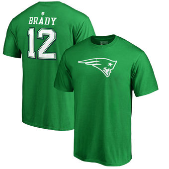 New England Patriots 12 Tom Brady Pro Line by Fanatics Branded Kelly Green St. Patrick's Day Icon Na - Click Image to Close