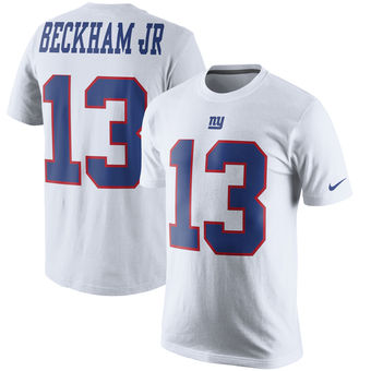 New York Giants 13 Odell Beckham Jr White Color Rush Player Pride Name & Number T-Shirt