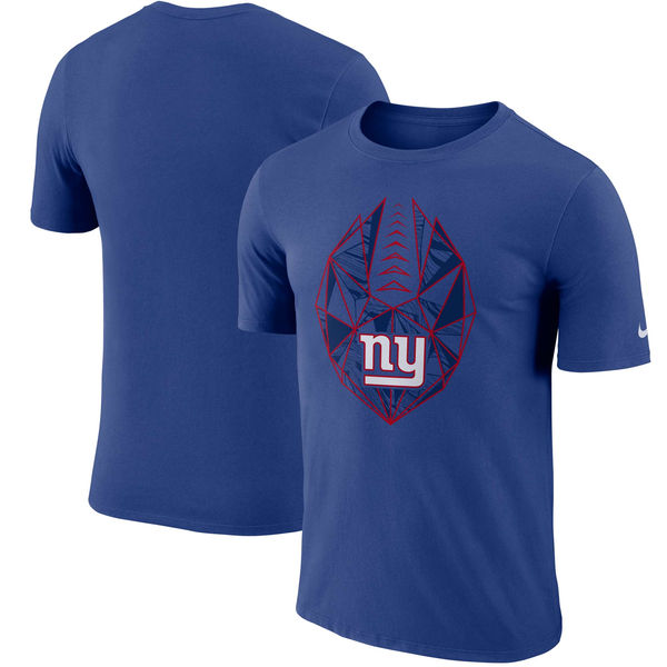 New York Giants Royal Fan Gear Icon Performance T-Shirt - Click Image to Close