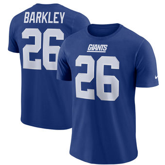 New York Giants 26 Saquon Barkley Royal Dri-FIT Player Pride 3.0 Name & Number T-Shirt