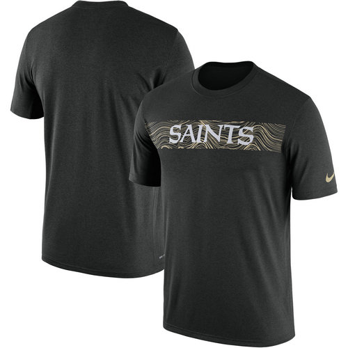 New Orleans Saints Black Sideline Seismic Legend T-Shirt