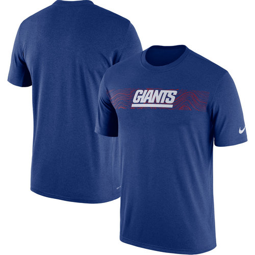 New York Giants Royal Sideline Seismic Legend T-Shirt - Click Image to Close