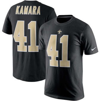 New Orleans Saints 41 Alvin Kamara Black Player Pride Name & Number T-Shirt
