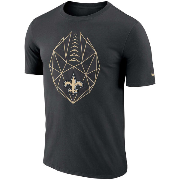 New Orleans Saints Black Fan Gear Icon Performance T-Shirt