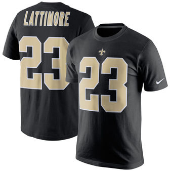 New Orleans Saints 23 Marshon Lattimore Black Player Pride Name & Number T-Shirt