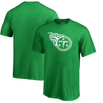Tennessee Titans Pro Line by Fanatics Branded Patrick's Day White Logo T-Shirt Kelly Green - Click Image to Close